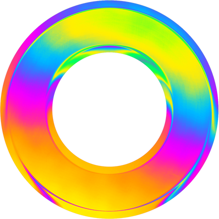 Cool Neon Chrome Circle Donut Shape