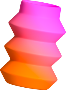 Vibrant Blocky 3D Shape Gradient Vase 05